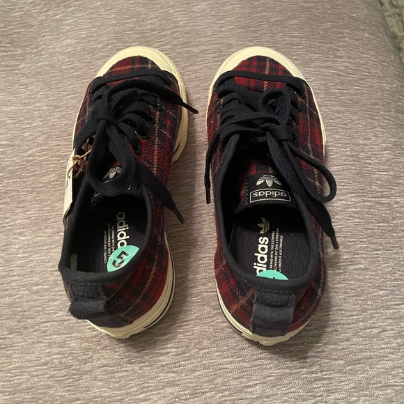 ADIDAS Nizza Platform Sneakers. Red and blue plaid. Size 5 1/2. - Picture 6 of 7